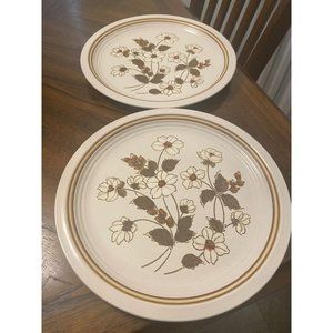 Vintage Woodberry Collection Stonewear Berry Blossom Platter Floral Fall Set of